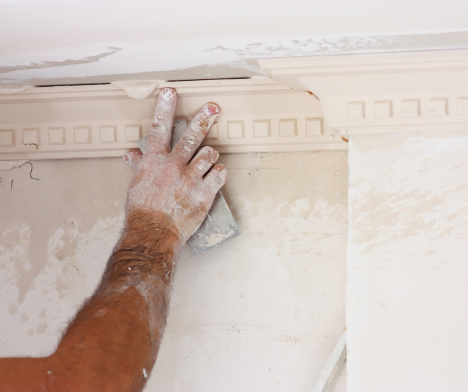 Can Damaged Plaster Cornice Be Repaired? Finished plaster cornice following a local repair
